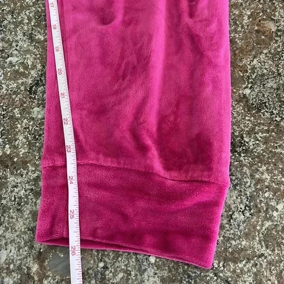 EUC Juicy Couture Velour Lounge Sleepwear Pajama Set Spellout Logo Pink Size S - Picture 9 of 10